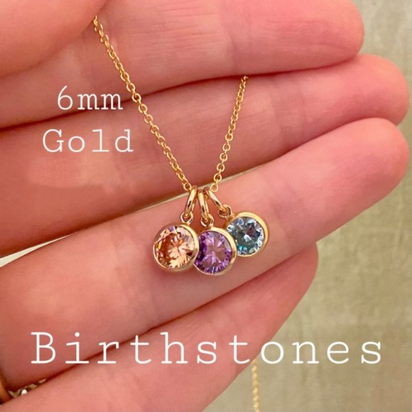 Tiny Birthstone Charm Necklaces - Picture 2 of 15